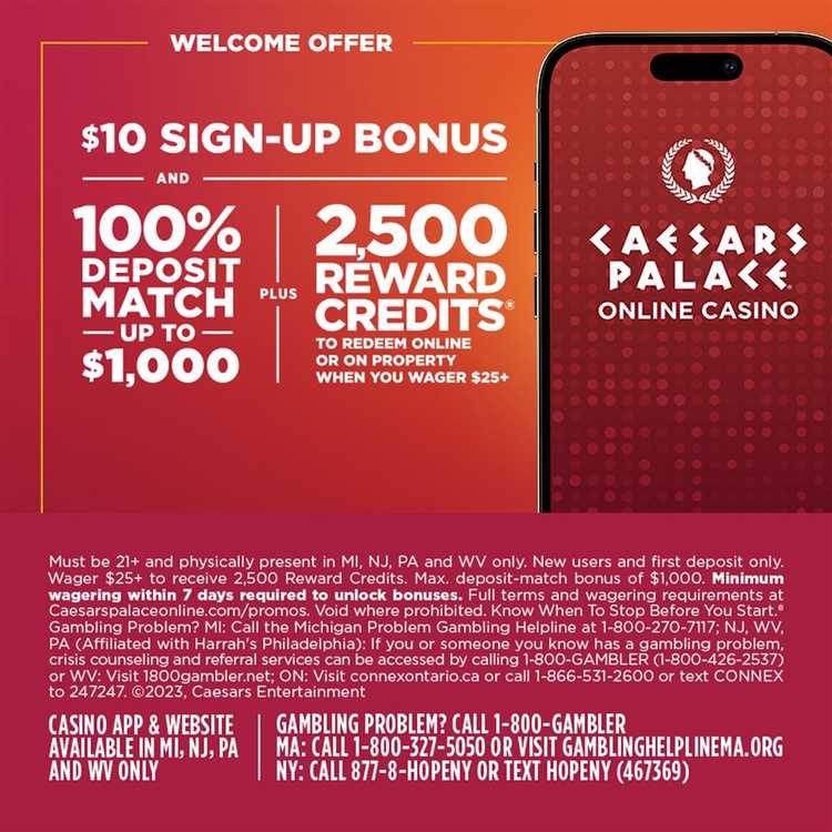 Caesars online casino promo code